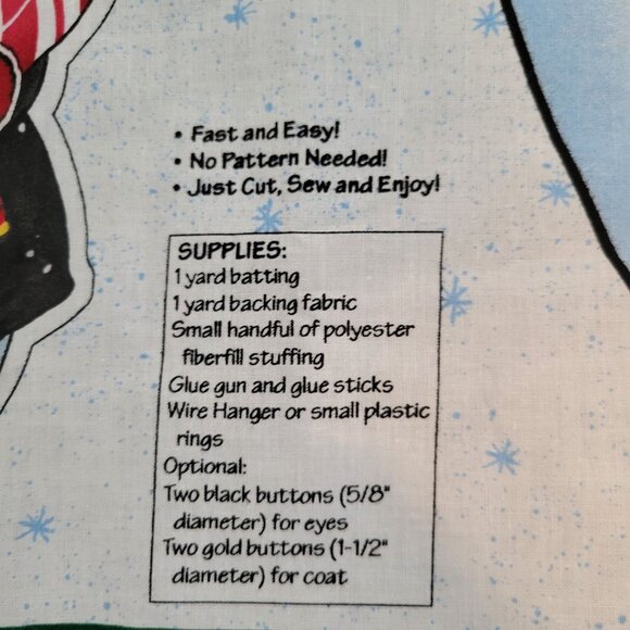 Daisy Kingdom Peppermint Wreath Door Panel Fabric Craft Project Snowman - Picture 4 of 7